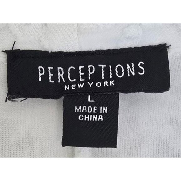 Sleeveless White Lace Pattern Dress By Perceptions New York V-Neckline Waist Tie - Picture 3 of 7